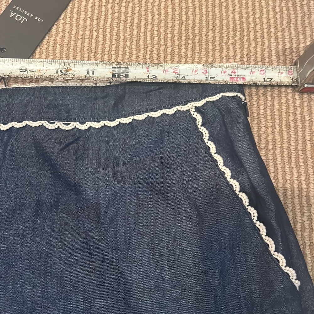 NWT ANTHRO J.O.A. High Waist Blue and White Embroidered Shorts size large - Picture 6 of 10